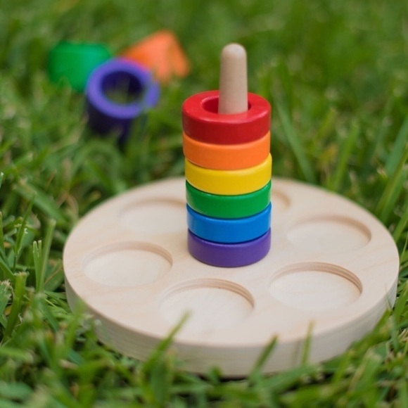 Montessori Wood Stable Stacker Toy - Picture 9 of 12